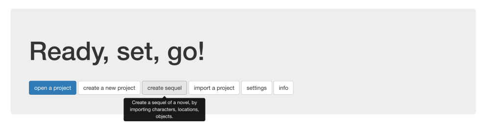 Create sequel project with existing characters and locations